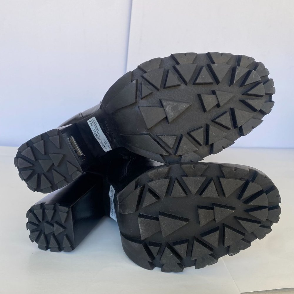 NIB SCHUTZ S-TALL BLACK LEATHER LUG SOLE KNEE HIGH BOOTS SZ 8.5 - Picture 11 of 13